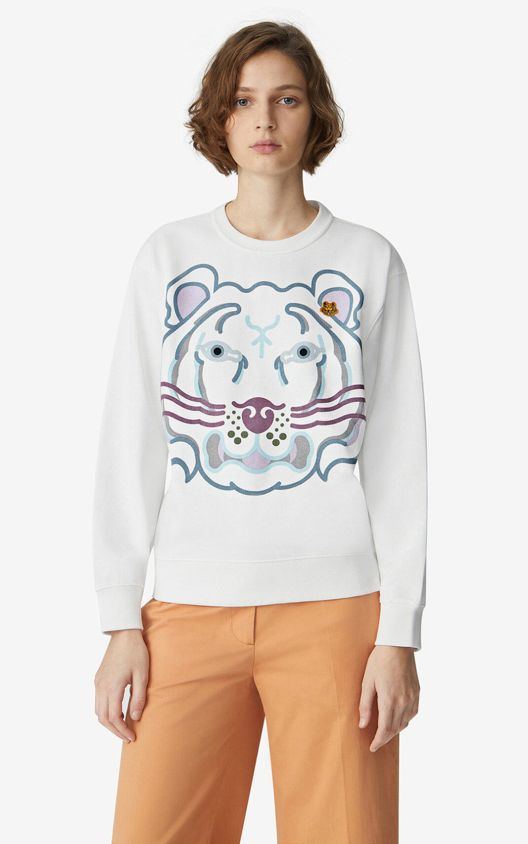 Kenzo K Tiger Sweatshirt Dame - Hvide DK-015902